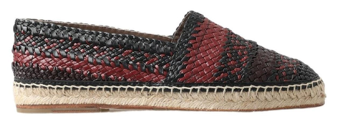Dolce & Gabbana Black Bordeaux Buffalo Leather Espadrille Shoes - Ellie Belle