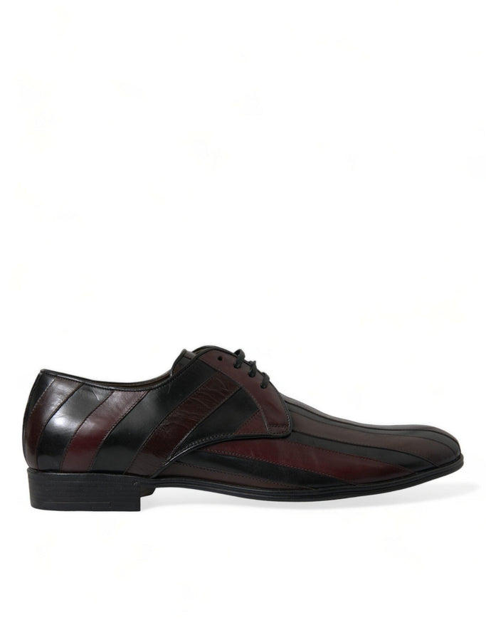 Dolce & Gabbana Black Bordeaux Leather Derby Formal Dress Shoes - Ellie Belle