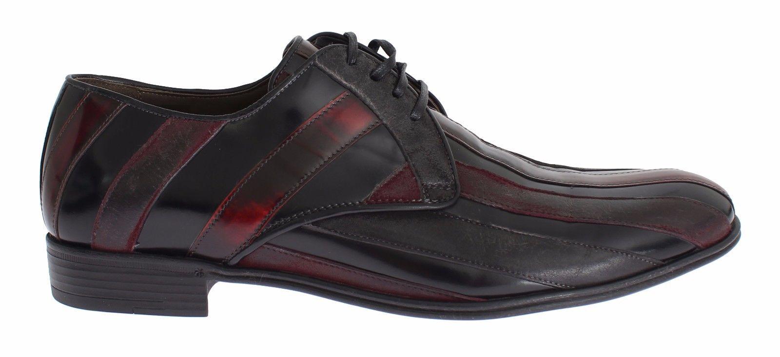 Dolce & Gabbana Black Bordeaux Leather Dress Formal Shoes - Ellie Belle