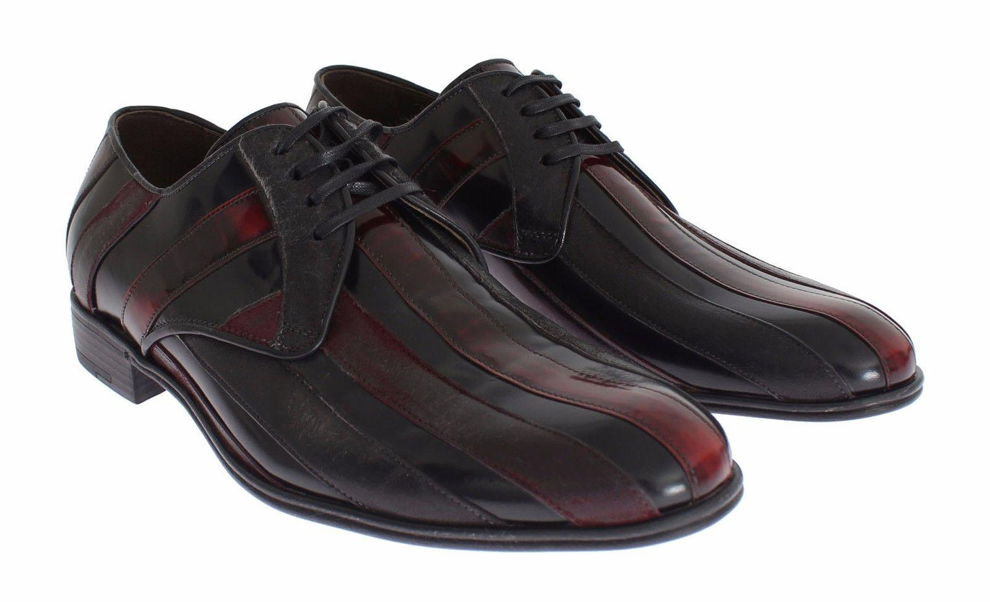 Dolce & Gabbana Black Bordeaux Leather Dress Formal Shoes - Ellie Belle