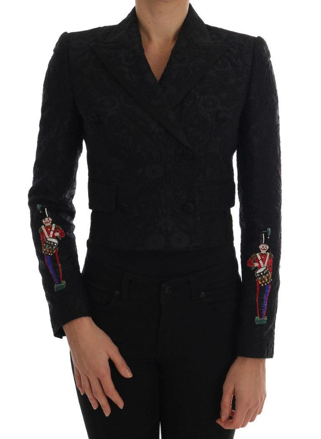 Dolce & Gabbana Black Brocade Blazer Jacket