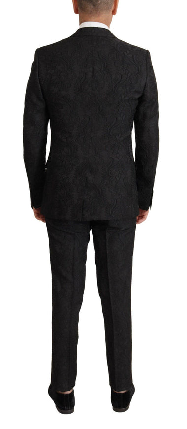 Dolce & Gabbana Black Brocade Formal 2 Piece MARTINI Suit - Ellie Belle