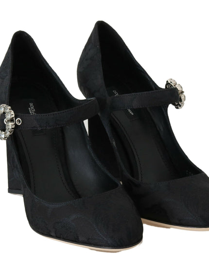 Dolce & Gabbana Black Brocade High Heels Mary Janes Shoes - Ellie Belle
