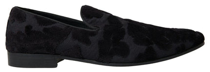 Dolce & Gabbana Black Brocade Loafers Formal Shoes - Ellie Belle
