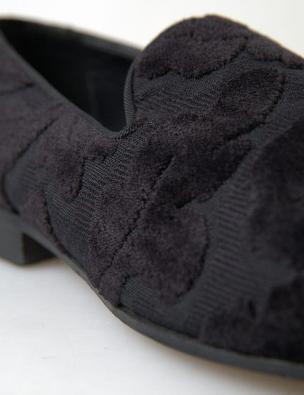 Dolce & Gabbana Black Brocade Loafers Formal Shoes - Ellie Belle