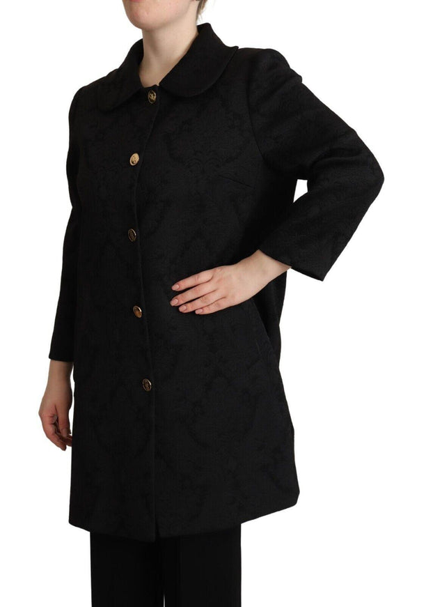 Dolce & Gabbana Black Brocade Polyester Long Sleeves Jacket - Ellie Belle