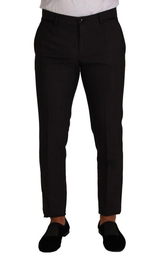 Dolce & Gabbana Black Brown Formal Tuxedo Dress Pants - Ellie Belle