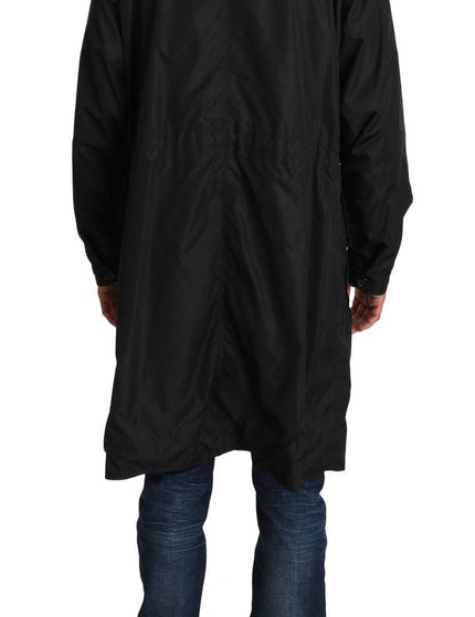 Dolce & Gabbana Black Brown Hooded Reversible Raincoat - Ellie Belle