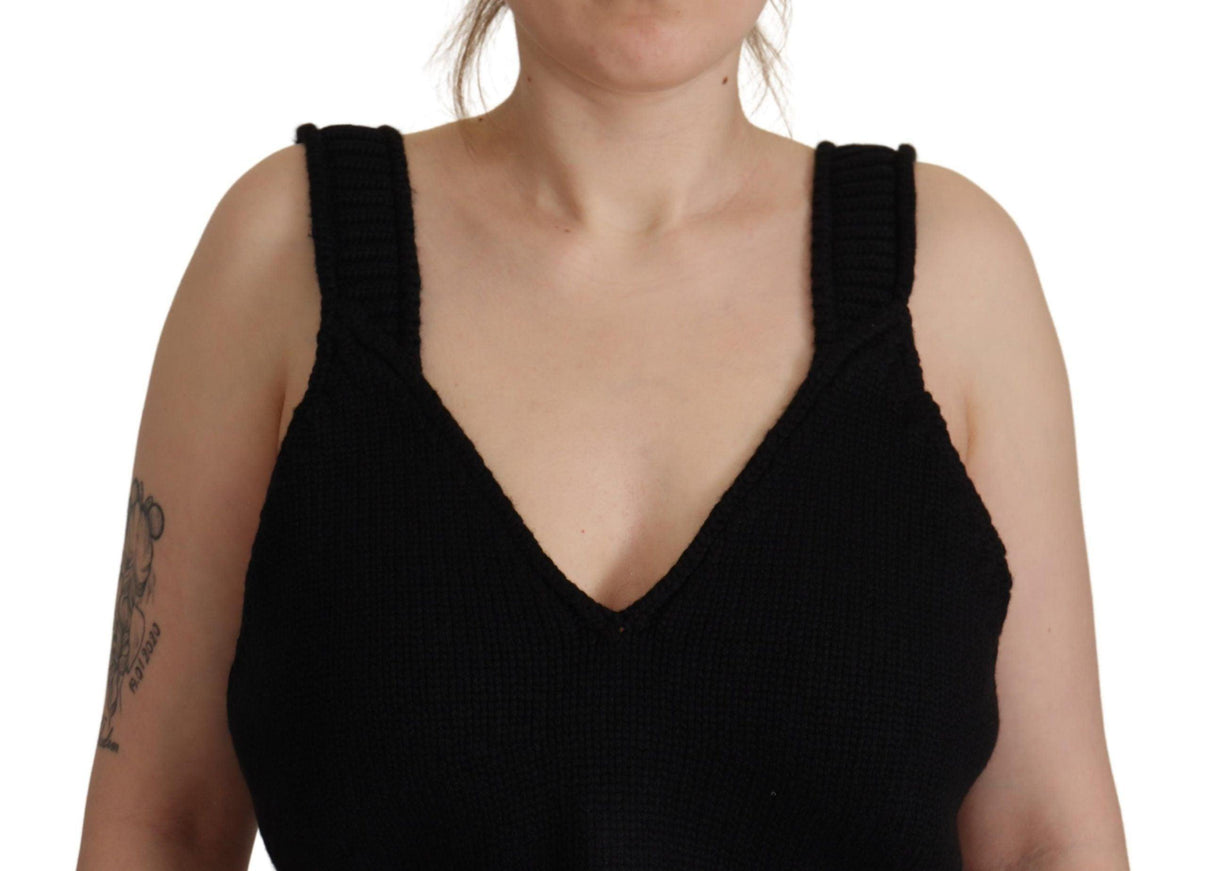 Dolce & Gabbana Black Bustier Cropped Cashmere Top - Ellie Belle