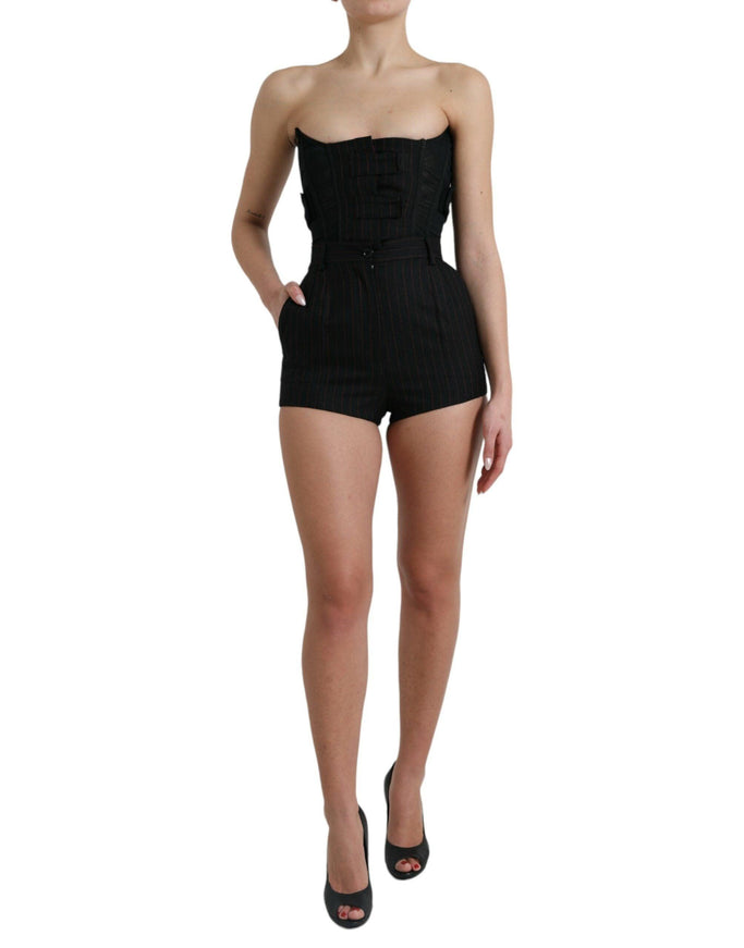 Dolce & Gabbana Black Bustier Romper - Ellie Belle