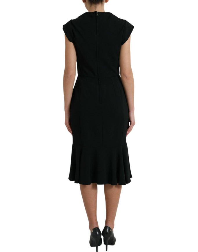 Dolce & Gabbana Black Cady Viscose Sleeveless Dress - Ellie Belle