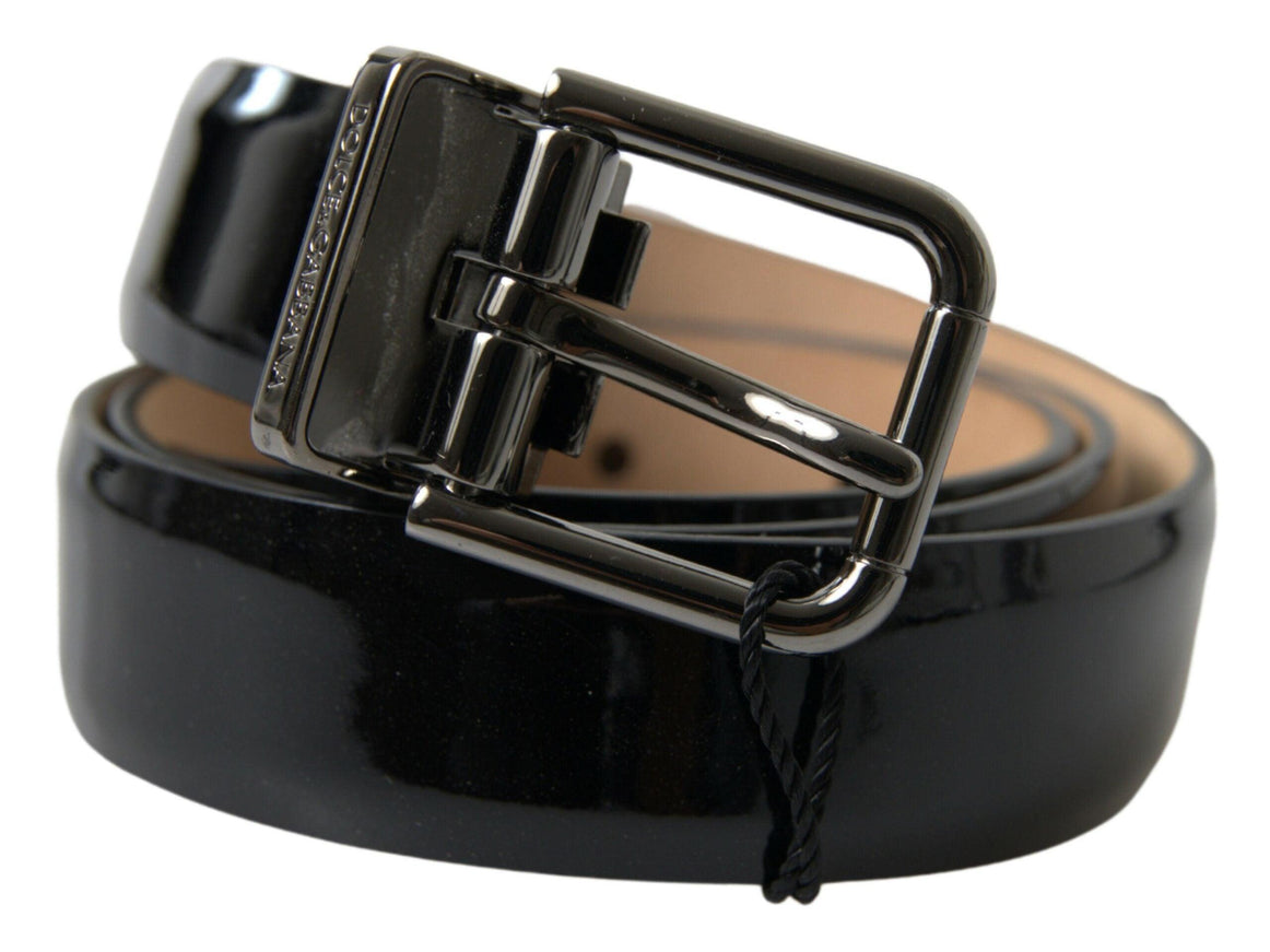 Dolce & Gabbana Black Calf Leather Metal Buckle Men Belt - Ellie Belle