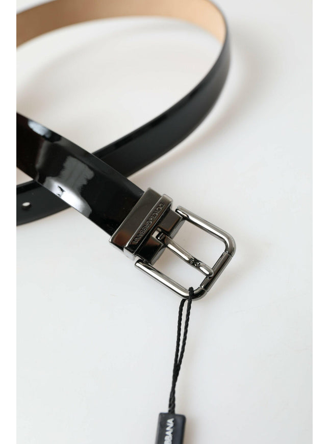 Dolce & Gabbana Black Calf Leather Metal Buckle Men Belt - Ellie Belle