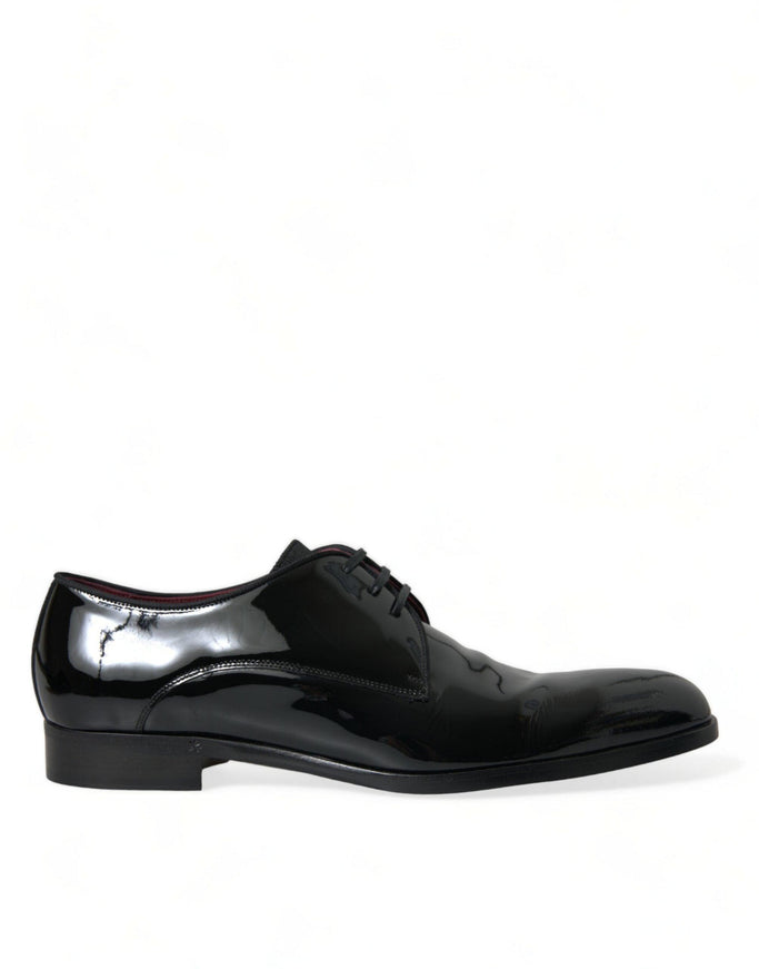 Dolce & Gabbana Black Calfskin Leather Derby Dress Shoes - Ellie Belle