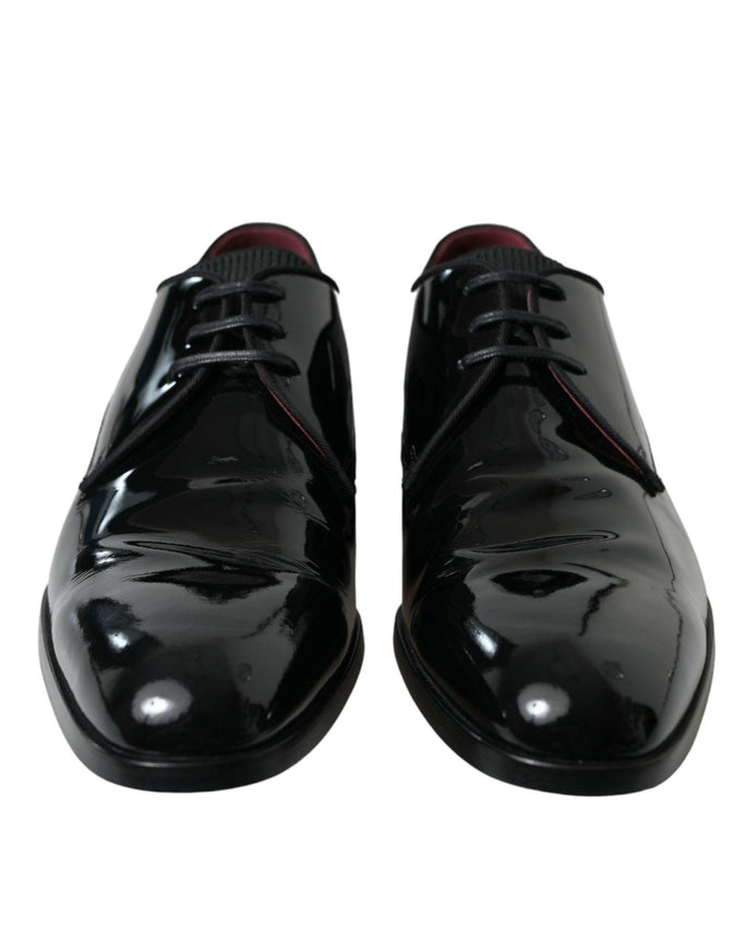 Dolce & Gabbana Black Calfskin Leather Derby Dress Shoes - Ellie Belle