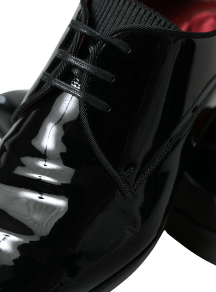 Dolce & Gabbana Black Calfskin Leather Derby Dress Shoes - Ellie Belle