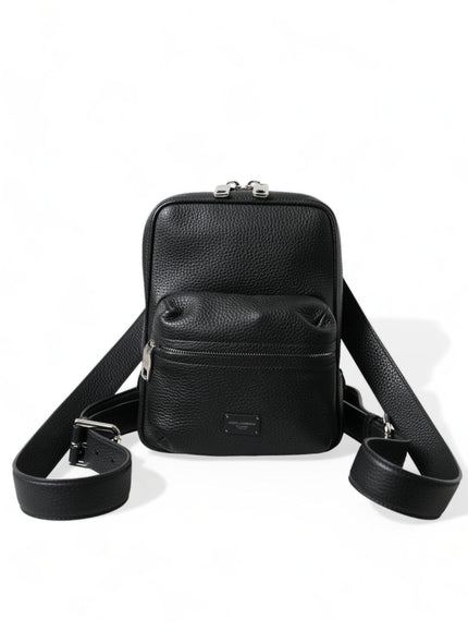 Dolce & Gabbana Black Calfskin Leather Logo Palermo Backpack Bag - Ellie Belle