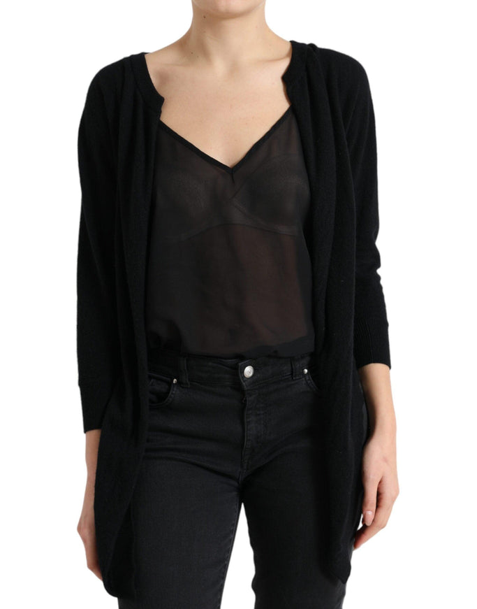 Dolce & Gabbana Black Cardigan Cashmere Long Sleeves Sweater - Ellie Belle