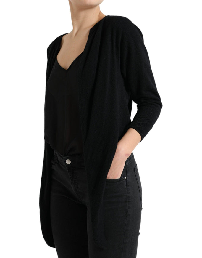 Dolce & Gabbana Black Cardigan Cashmere Long Sleeves Sweater - Ellie Belle