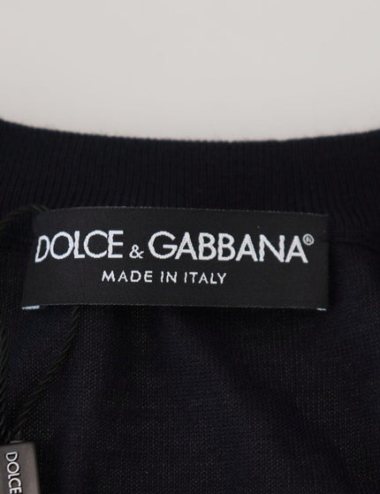 Dolce & Gabbana Black Cashmere Bee Logo Pullover Sweater - Ellie Belle