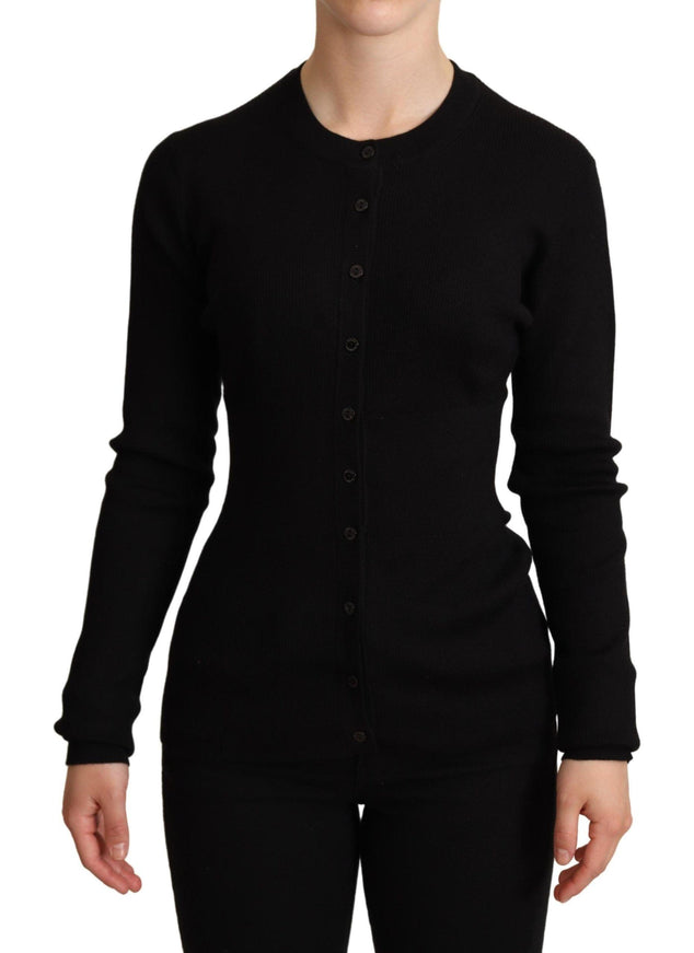 Dolce & Gabbana Black Cashmere Button Down Cardigan Sweater - Ellie Belle