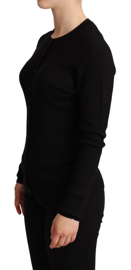 Dolce & Gabbana Black Cashmere Button Down Cardigan Sweater - Ellie Belle