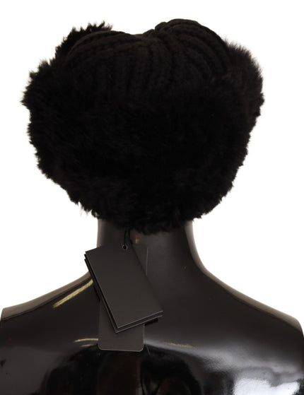 Dolce & Gabbana Black Cashmere Fur Women Beanie Women Hat - Ellie Belle