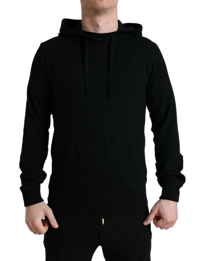 Dolce & Gabbana Black Cashmere Hooded Pullover Sweater - Ellie Belle