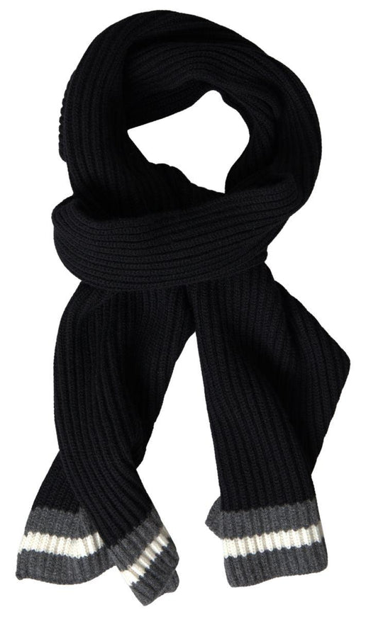 Dolce & Gabbana Black Cashmere Knitted Neck Wrap Shawl Scarf - Ellie Belle