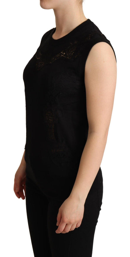 Dolce & Gabbana Black Cashmere Silk Cutout Tank Top - Ellie Belle