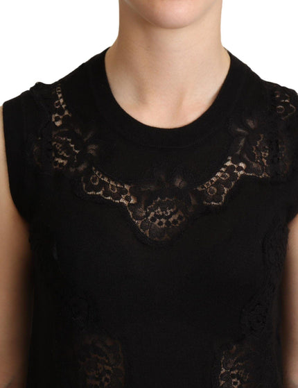 Dolce & Gabbana Black Cashmere Silk Cutout Tank Top - Ellie Belle