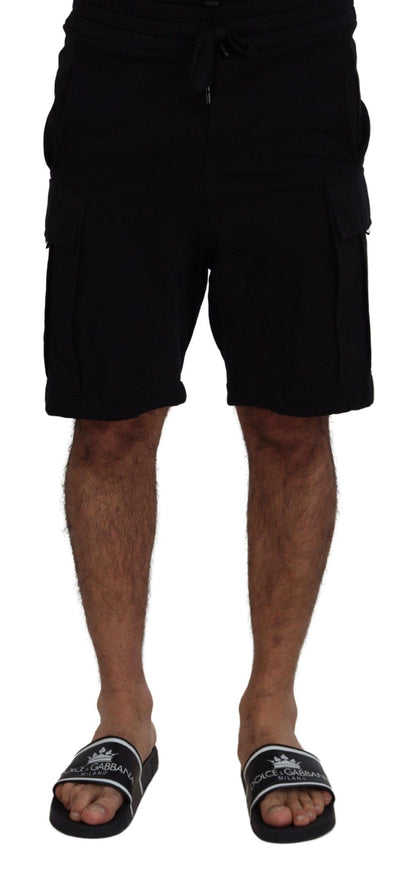 Dolce & Gabbana Black Cotton Bermuda Cargo Shorts - Ellie Belle