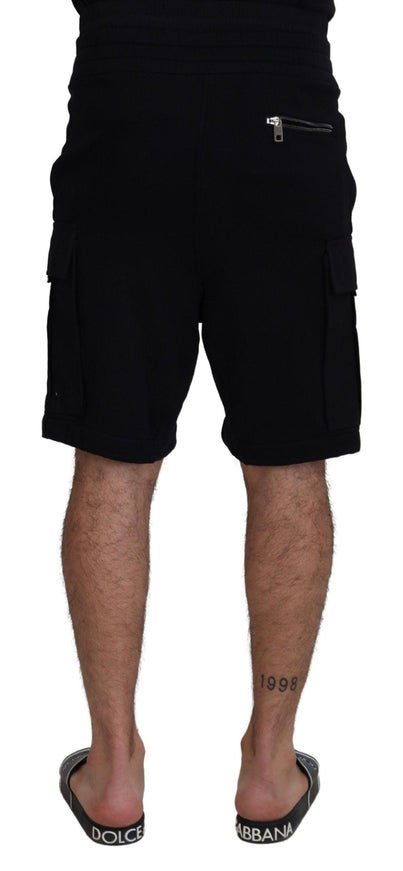 Dolce & Gabbana Black Cotton Bermuda Cargo Shorts - Ellie Belle