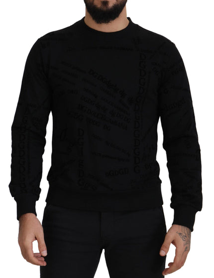 Dolce & Gabbana Black Cotton Blend Crewneck Pullover Sweater - Ellie Belle