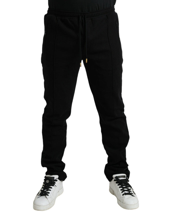 Dolce & Gabbana Black Cotton Blend Jogger Sweatpants Pants - Ellie Belle