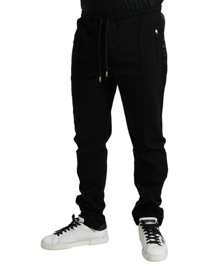 Dolce & Gabbana Black Cotton Blend Jogger Sweatpants Pants - Ellie Belle