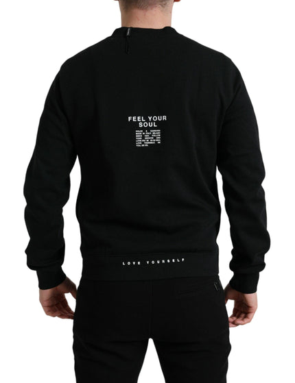 Dolce & Gabbana Black Cotton Blend Logo Pullover Sweater - Ellie Belle