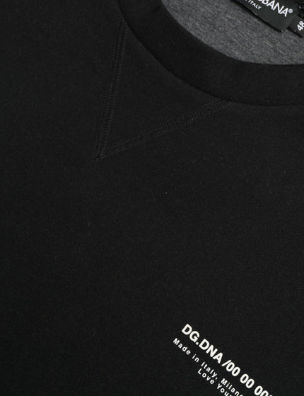 Dolce & Gabbana Black Cotton Blend Logo Pullover Sweater - Ellie Belle