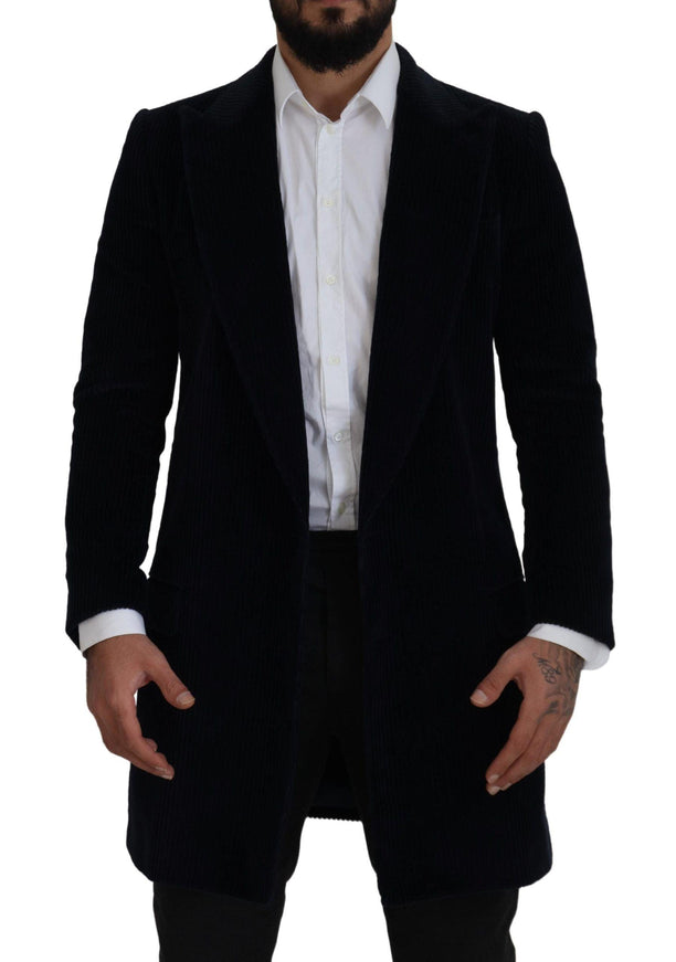 Dolce & Gabbana Black Cotton Cardigan Long Coat Men Jacket - Ellie Belle