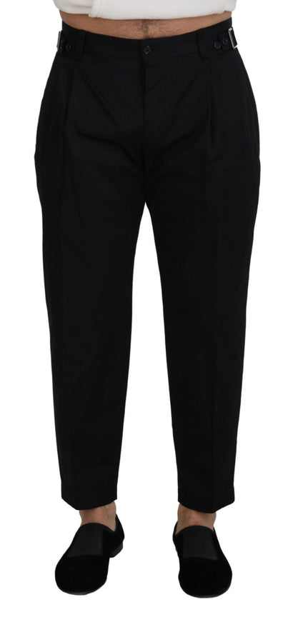 Dolce & Gabbana Black Cotton Chino Formal Pants - Ellie Belle