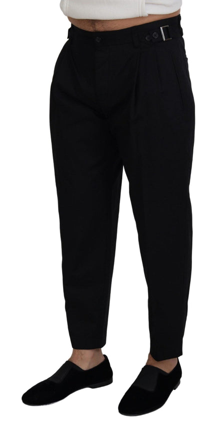 Dolce & Gabbana Black Cotton Chino Formal Pants - Ellie Belle