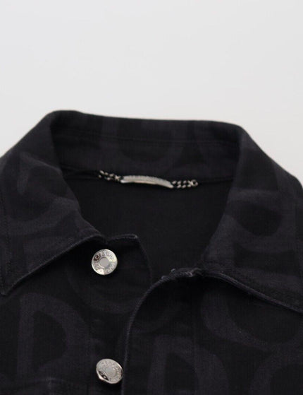 Dolce & Gabbana Black Cotton DG Mania Collared Denim Jacket - Ellie Belle
