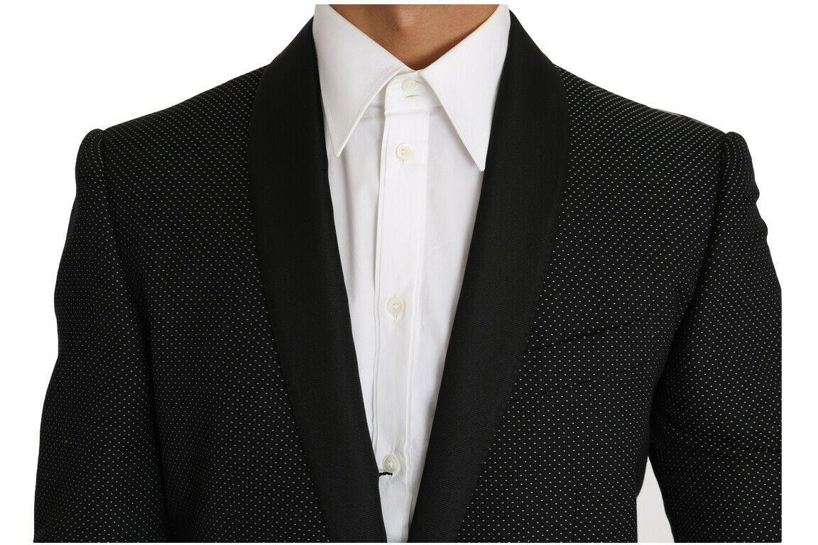 Dolce & Gabbana Black Cotton Dotted Pattern Blazer - Ellie Belle