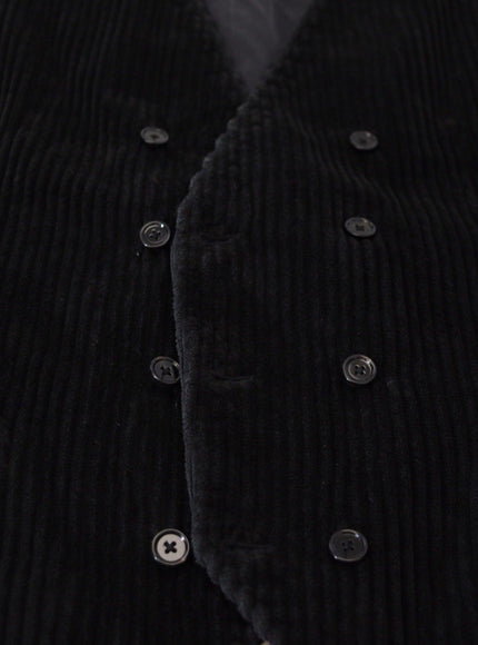 Dolce & Gabbana Black Cotton Double Breasted Waistcoat Vest - Ellie Belle