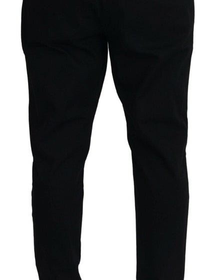 Dolce & Gabbana Black Cotton Drawstring Jogger Sweatpant Pants - Ellie Belle