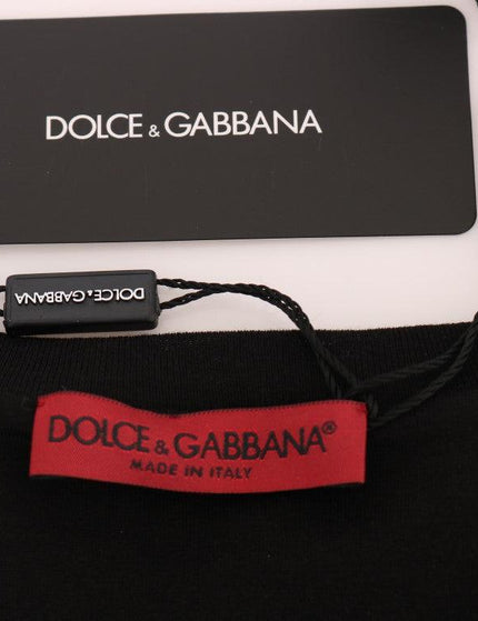 Dolce & Gabbana Black Cotton Floral Crystal Tank Top - Ellie Belle