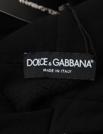 Dolce & Gabbana Black Cotton Hooded Sweatshirt Sweater - Ellie Belle