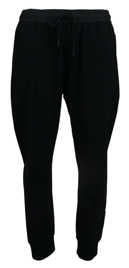 Dolce & Gabbana Black Cotton Jogger Men Pants - Ellie Belle