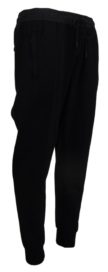 Dolce & Gabbana Black Cotton Jogger Men Pants - Ellie Belle