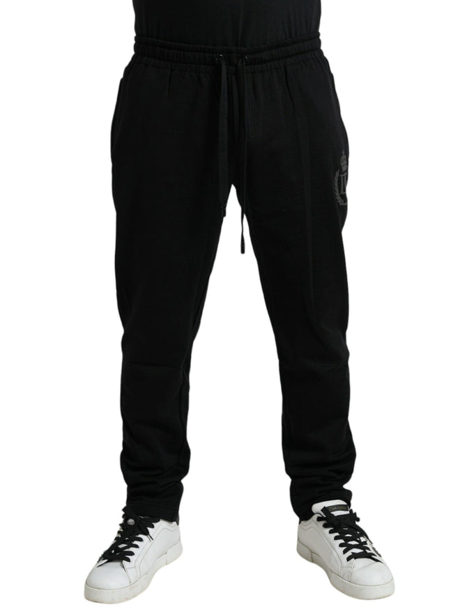 Dolce & Gabbana Black Cotton Logo Jogger Men Sweatpants Pants - Ellie Belle